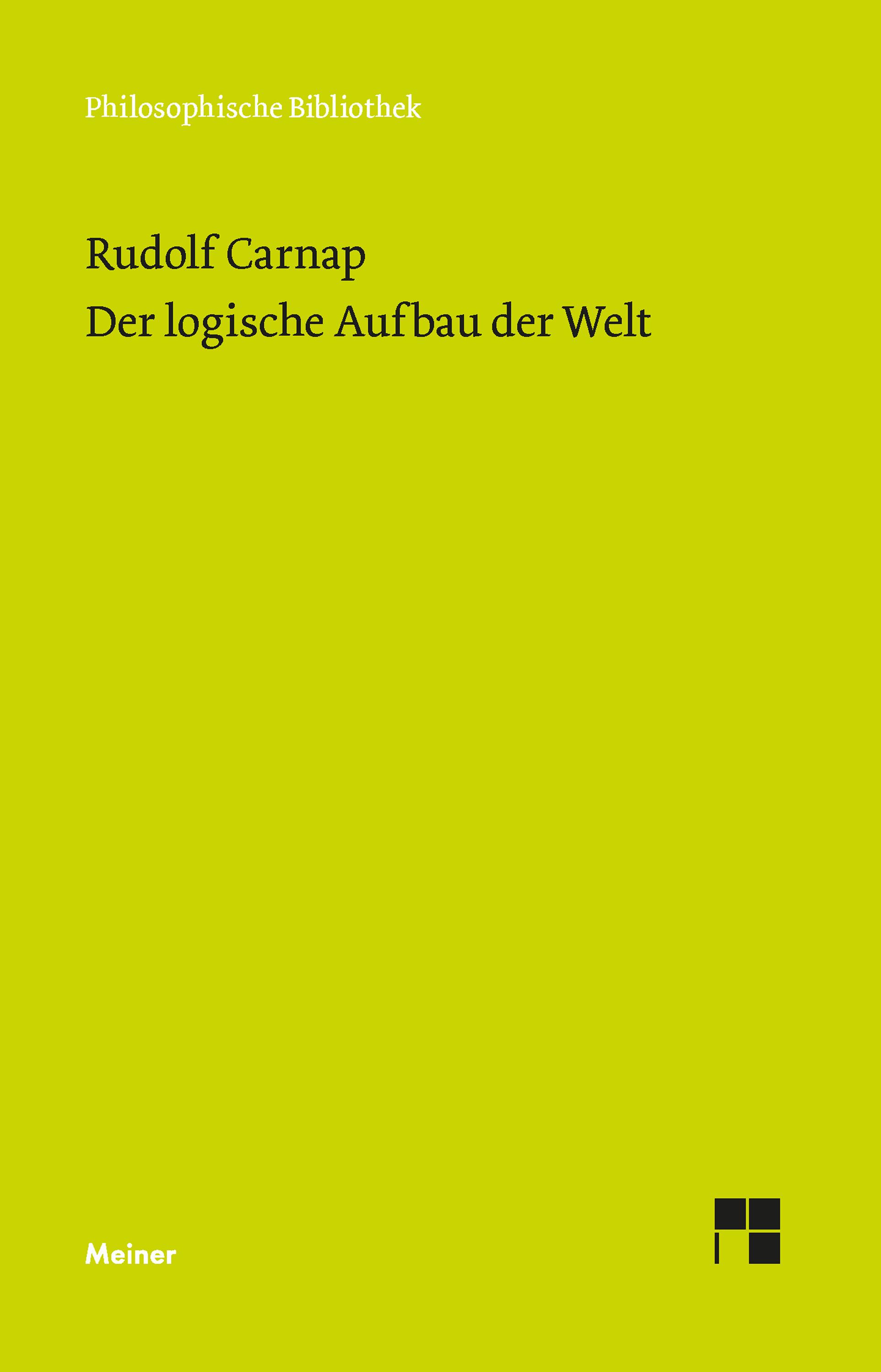 Vorderes Coverbild Der logische Aufbau der Welt