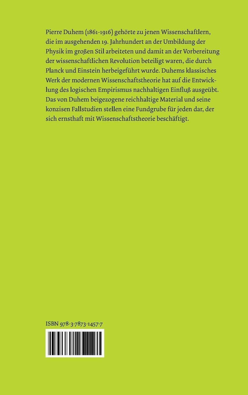 Rückseitencover Ziel und Struktur der physikalischen Theorien