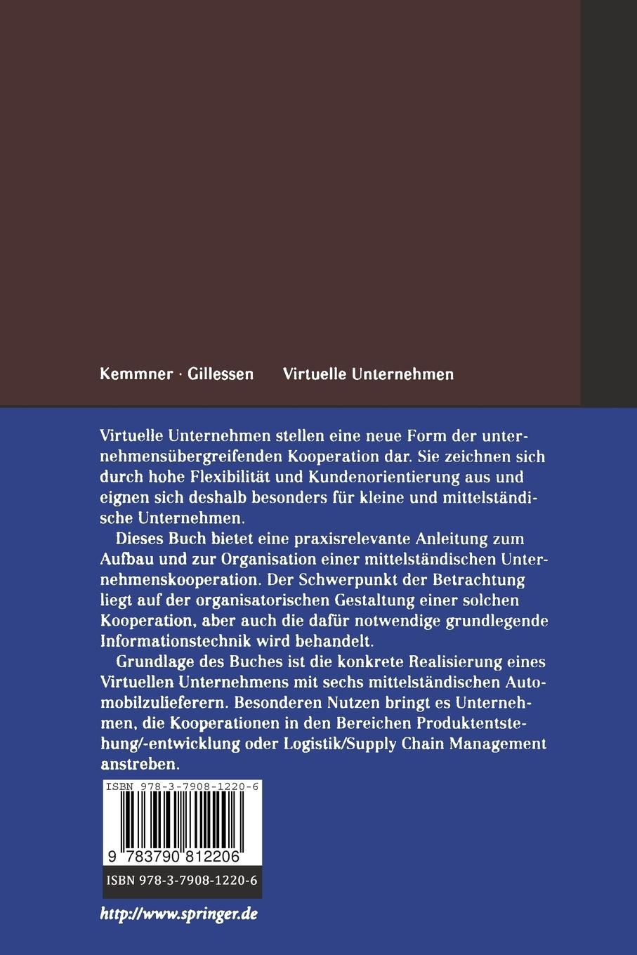 Rückseitencover Virtuelle Unternehmen