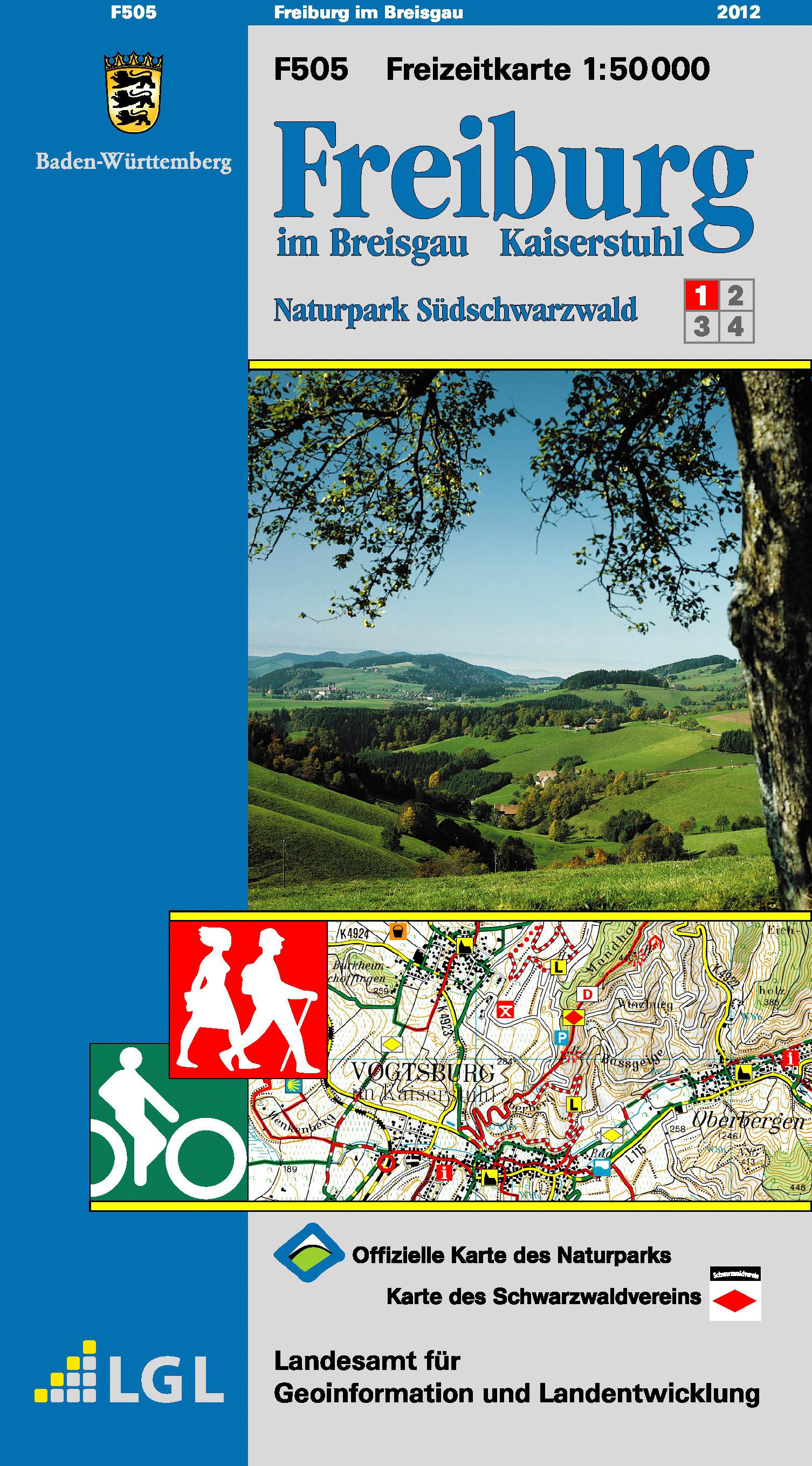Vorderes Coverbild LGL BW 50 000 Freizeit Freiburg im Breisgau / Kaiserstuhl