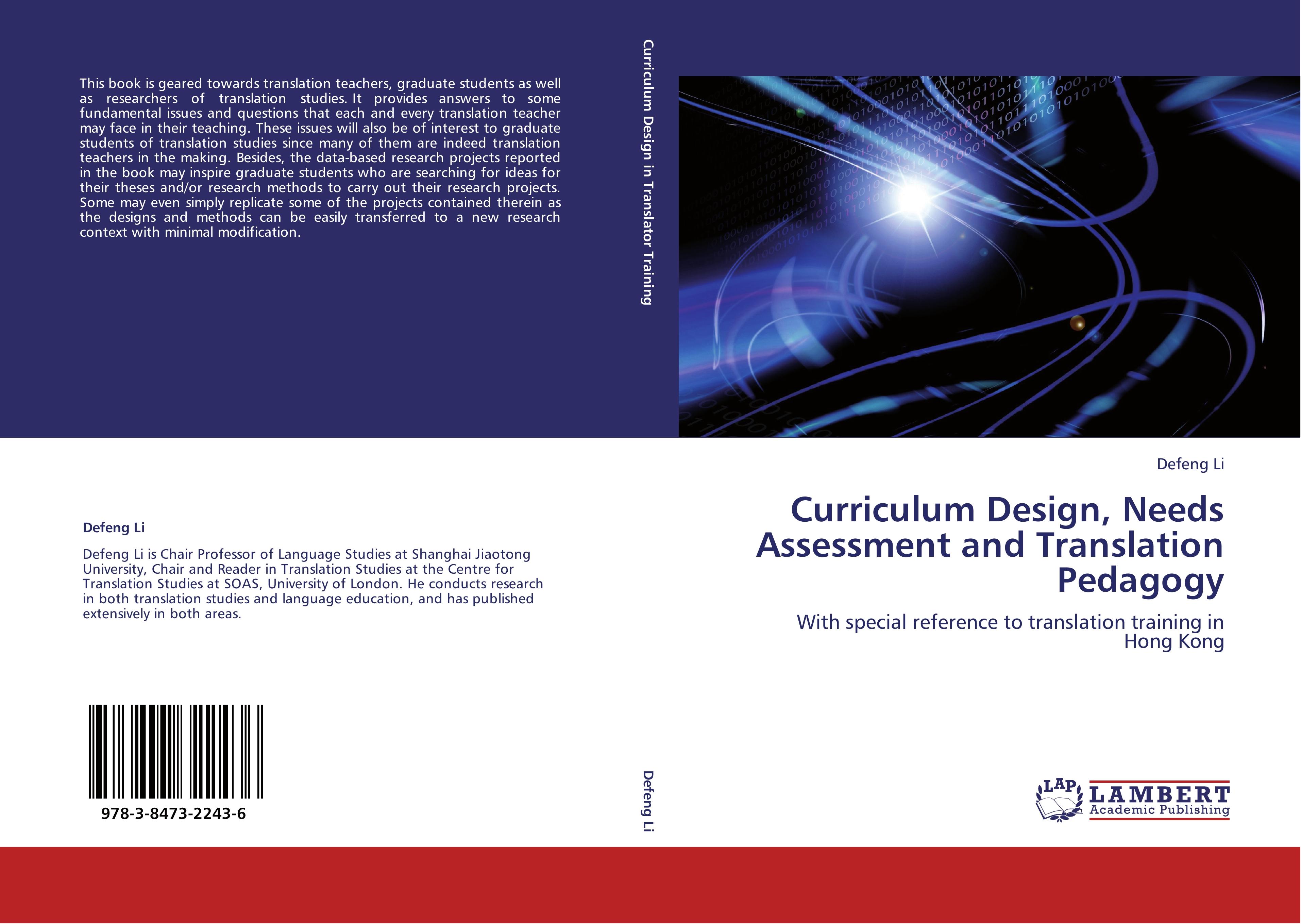 Vorderes Coverbild Curriculum Design, Needs Assessment and Translation Pedagogy