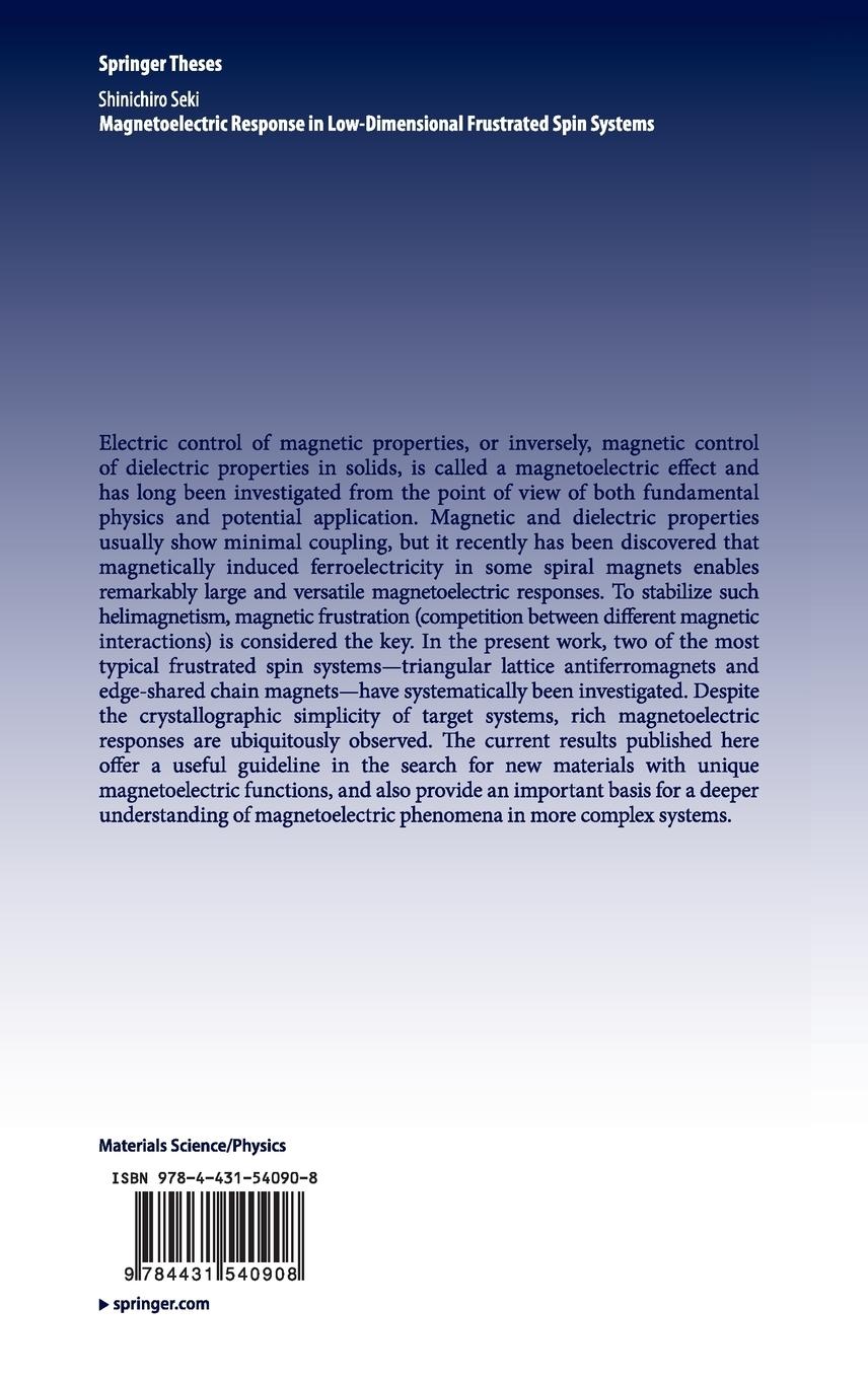Rückseitencover Magnetoelectric Response in Low-Dimensional Frustrated Spin Systems