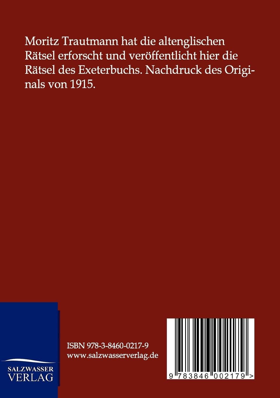 Rückseitencover Die Rätsel des Exeterbuchs