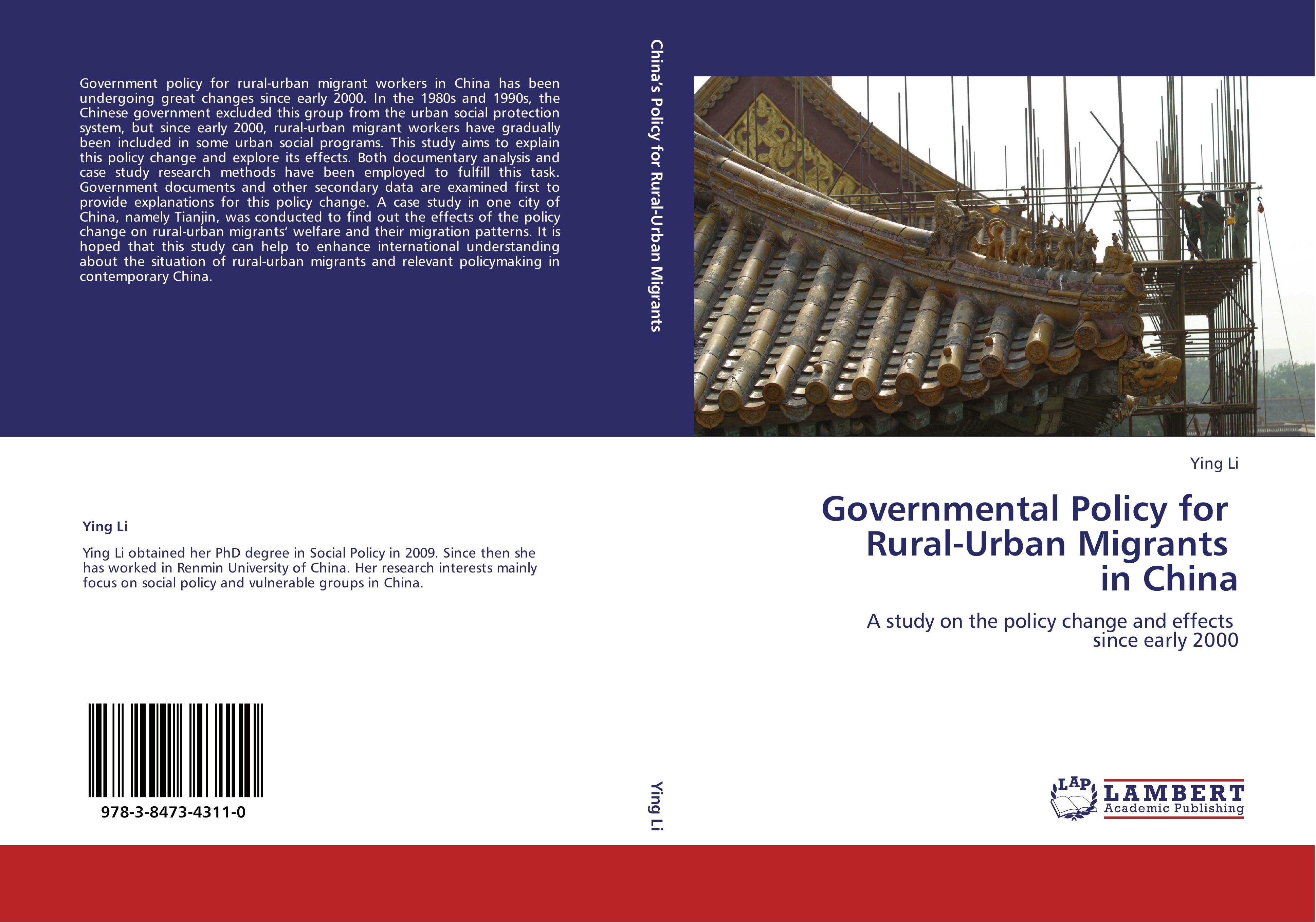 Vorderes Coverbild Governmental Policy for   Rural-Urban Migrants   in China
