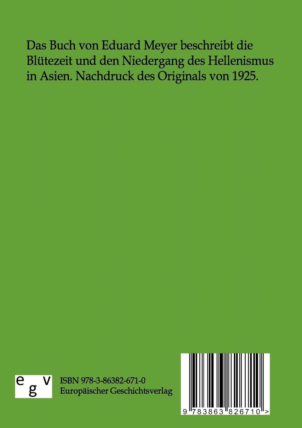 Rückseitencover Blüte und Niedergang des Hellenismus in Asien