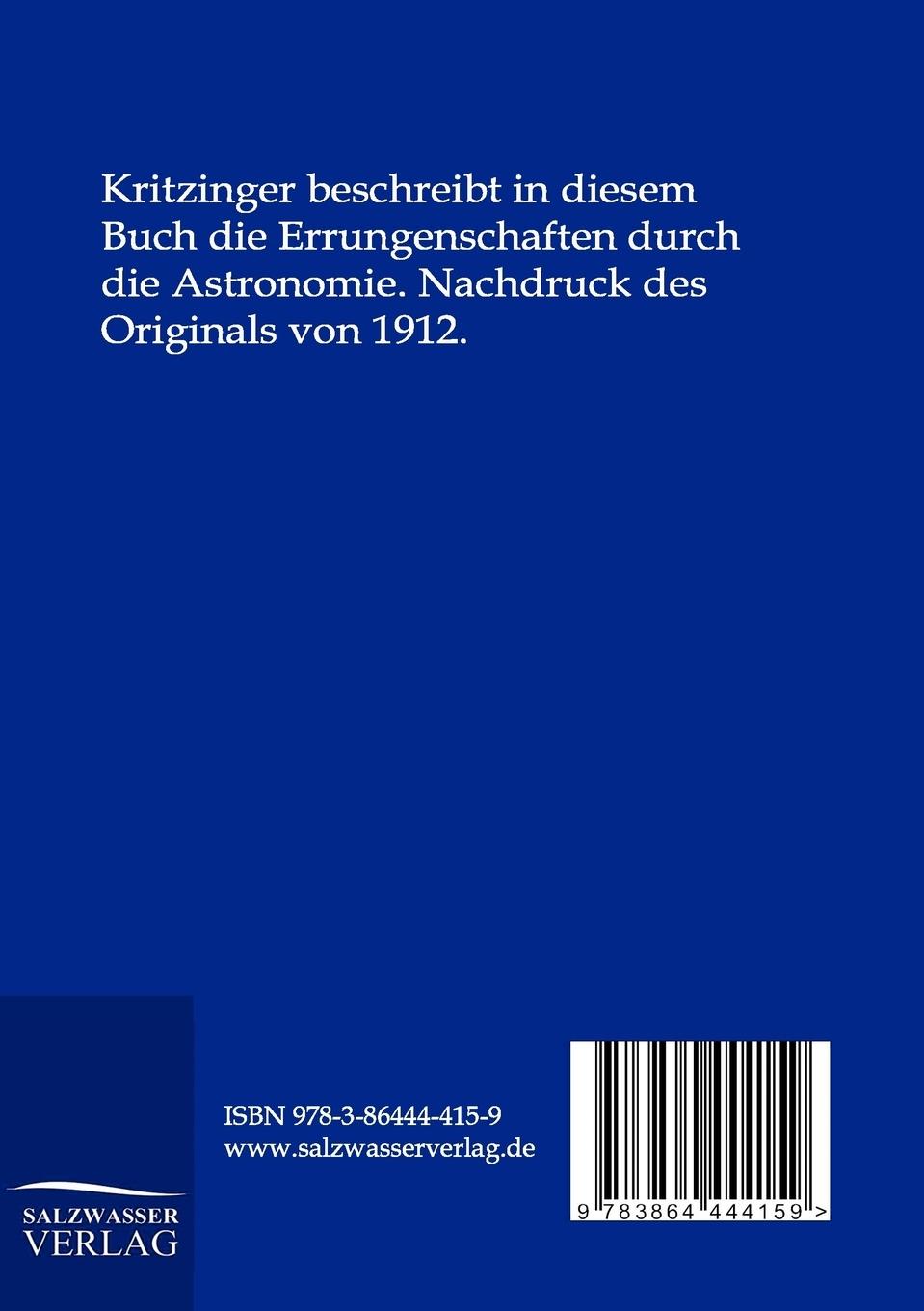 Rückseitencover Die Errungenschaften der Astronomie