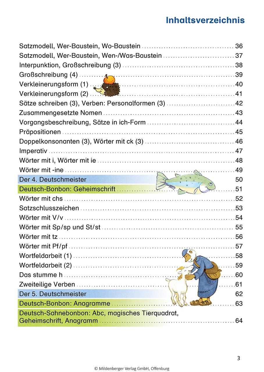 Beispielinhalt (Bild) Das Übungsheft Deutsch 2