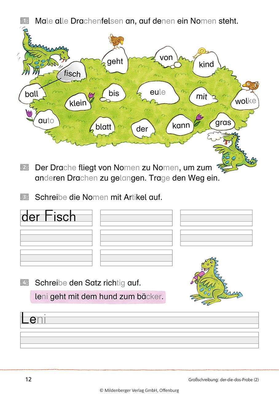 Beispielinhalt (Bild) Das Übungsheft Deutsch 2