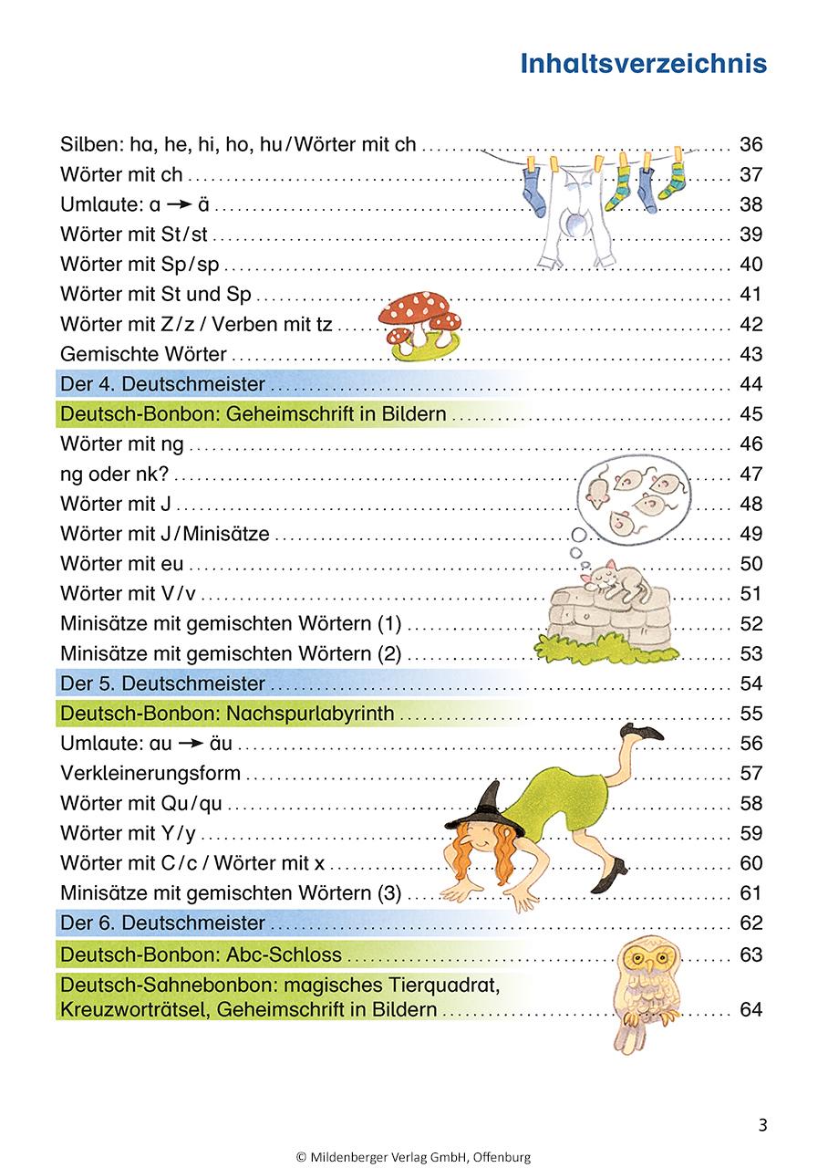 Beispielinhalt (Bild) Das Übungsheft Deutsch 1