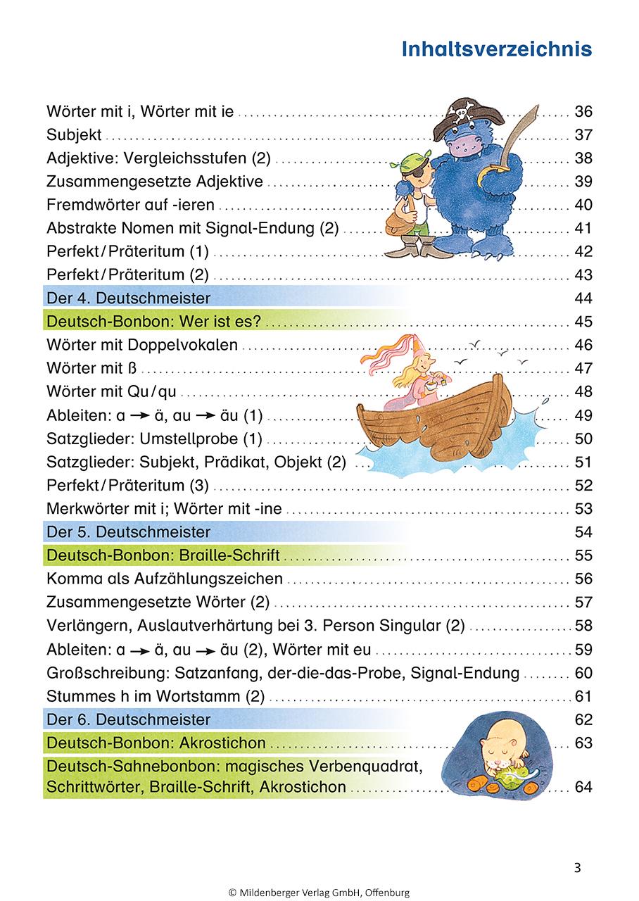 Beispielinhalt (Bild) Das Übungsheft Deutsch 3