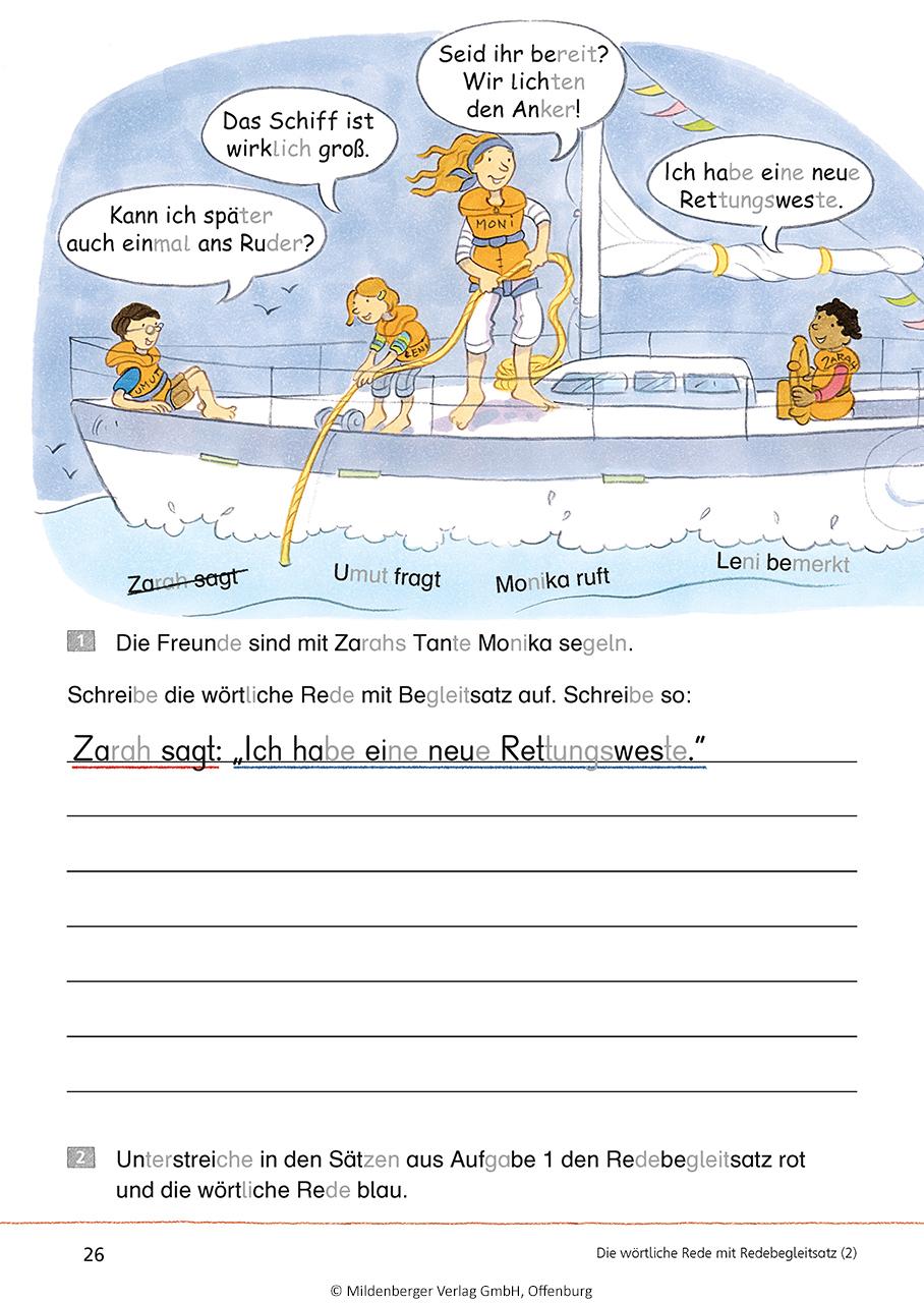 Beispielinhalt (Bild) Das Übungsheft Deutsch 4