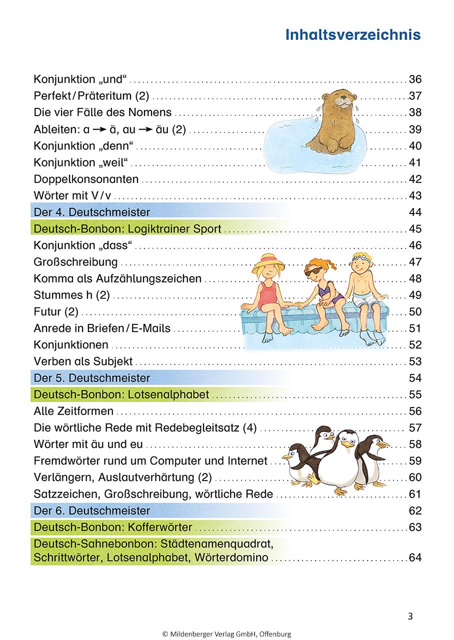 Beispielinhalt (Bild) Das Übungsheft Deutsch 4