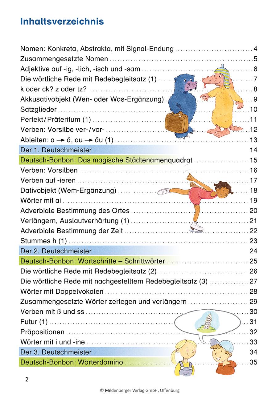 Beispielinhalt (Bild) Das Übungsheft Deutsch 4
