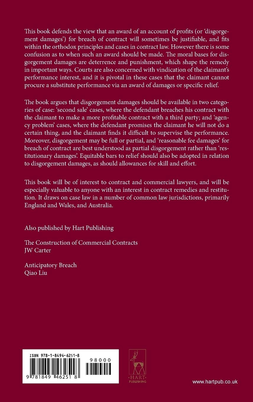 Rückseitencover Accounting for Profit for Breach of Contract