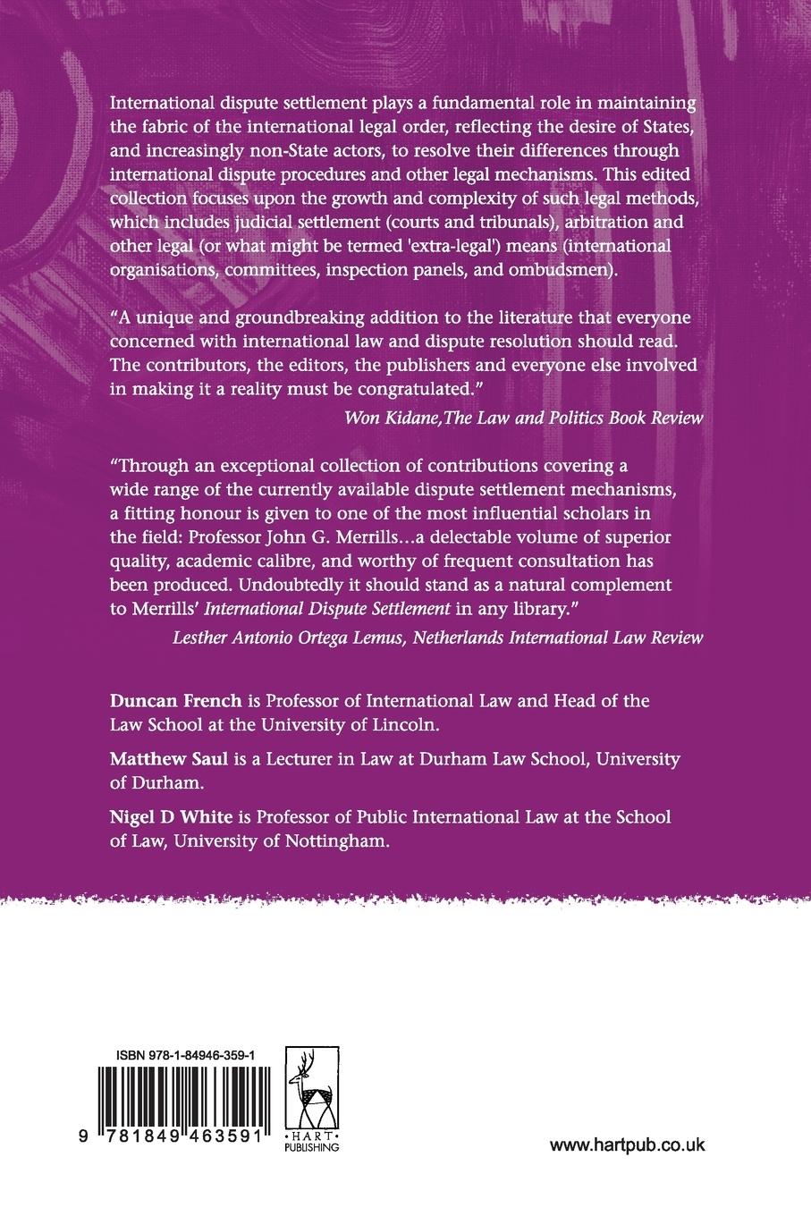 Rückseitencover International Law and Dispute Settlement