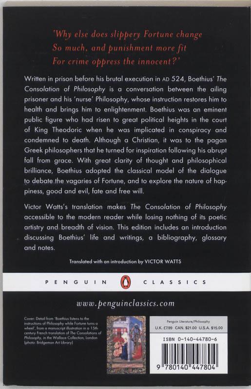 Rückseitencover The Consolation of Philosophy