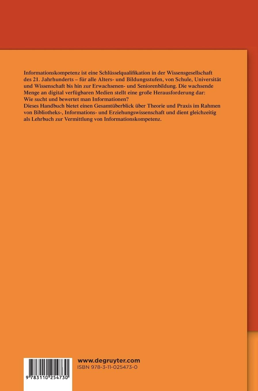 Rückseitencover Handbuch Informationskompetenz