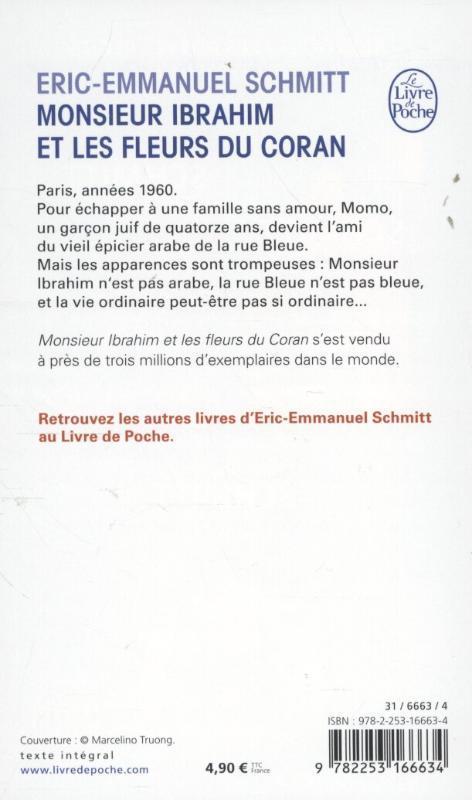 Rückseitencover Monsieur Ibrahim et les fleurs du Coran
