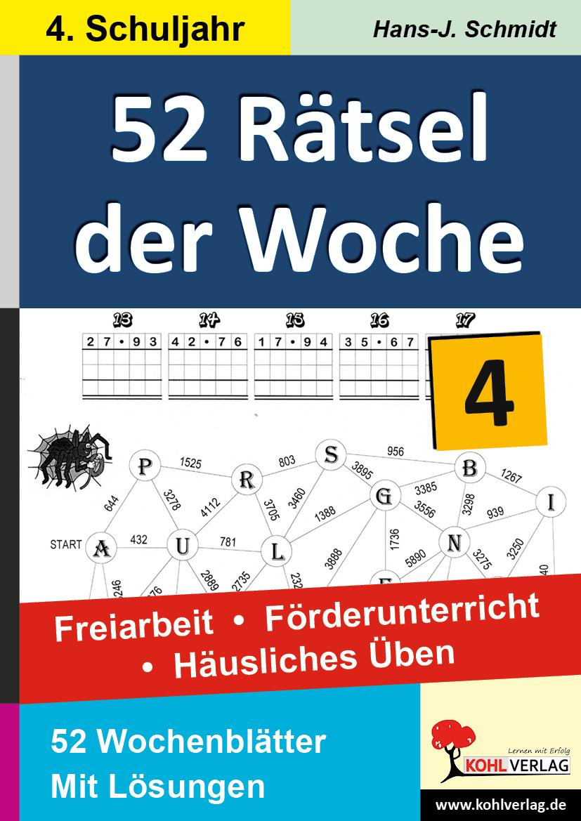 Vorderes Coverbild 52 Rätsel der Woche / 4. Schuljahr