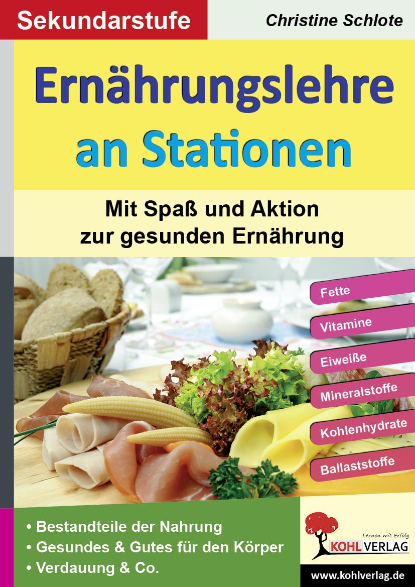 Vorderes Coverbild Ernährungslehre an Stationen. Mit Spaß und Aktion zur gesunden Ernährung