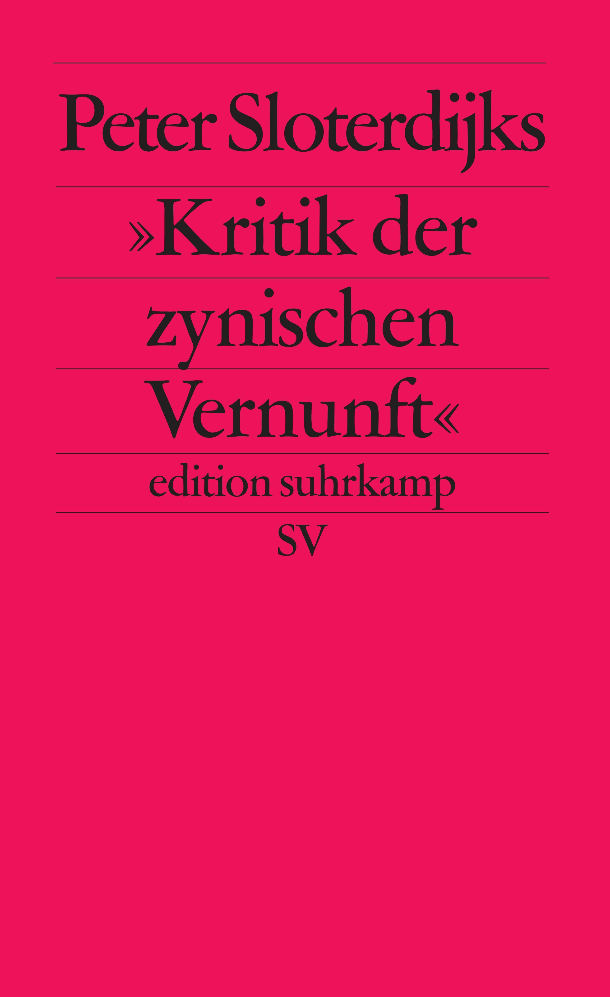 Vorderes Coverbild Peter Sloterdijks Kritik der zynischen Vernunft