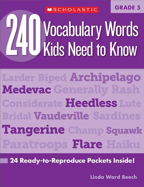 Vorderes Coverbild 240 Vocabulary Words Kids Need to Know: Grade 5: 24 Ready-To-Reproduce Packets Inside!