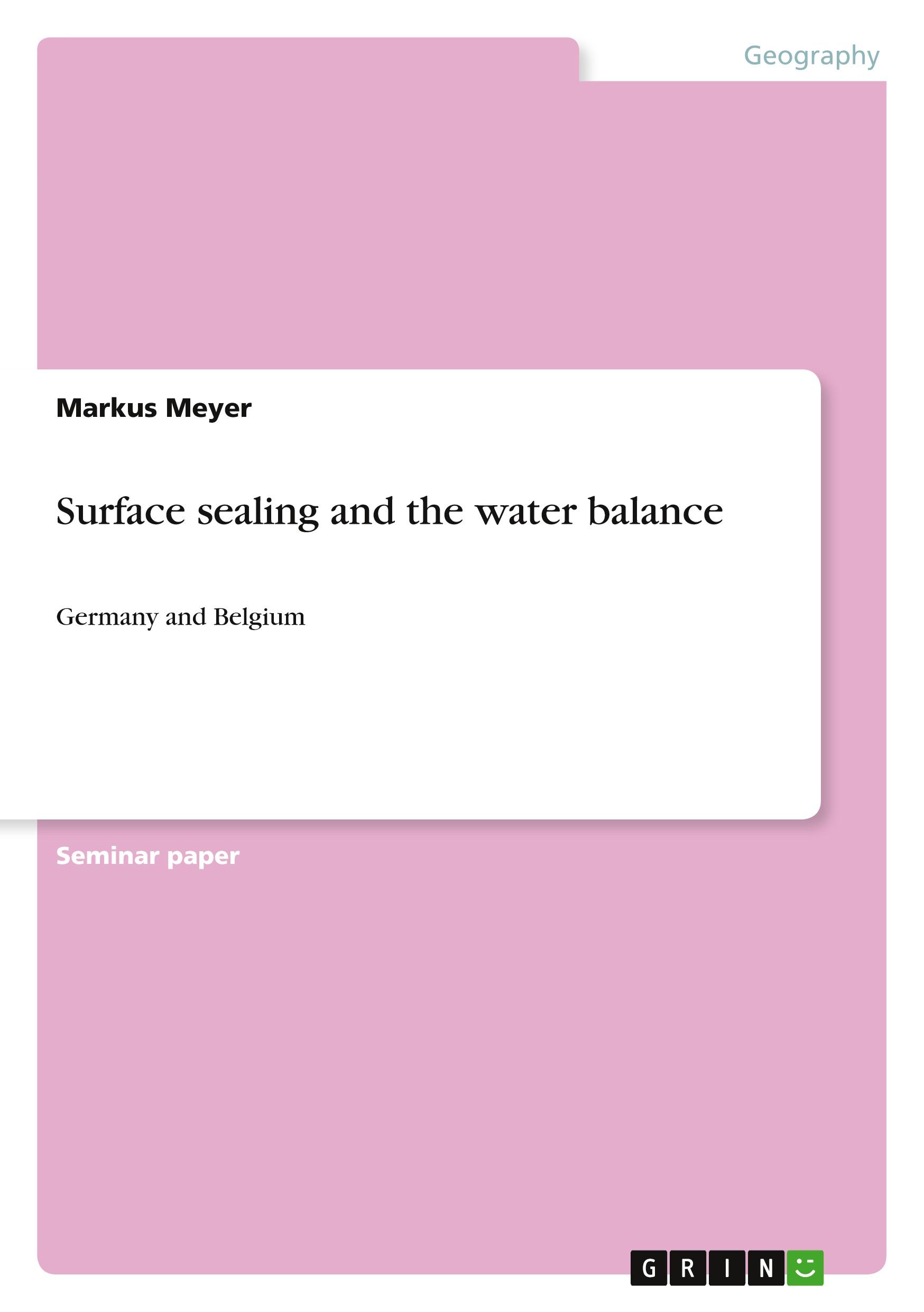 Vorderes Coverbild Surface sealing and the water balance