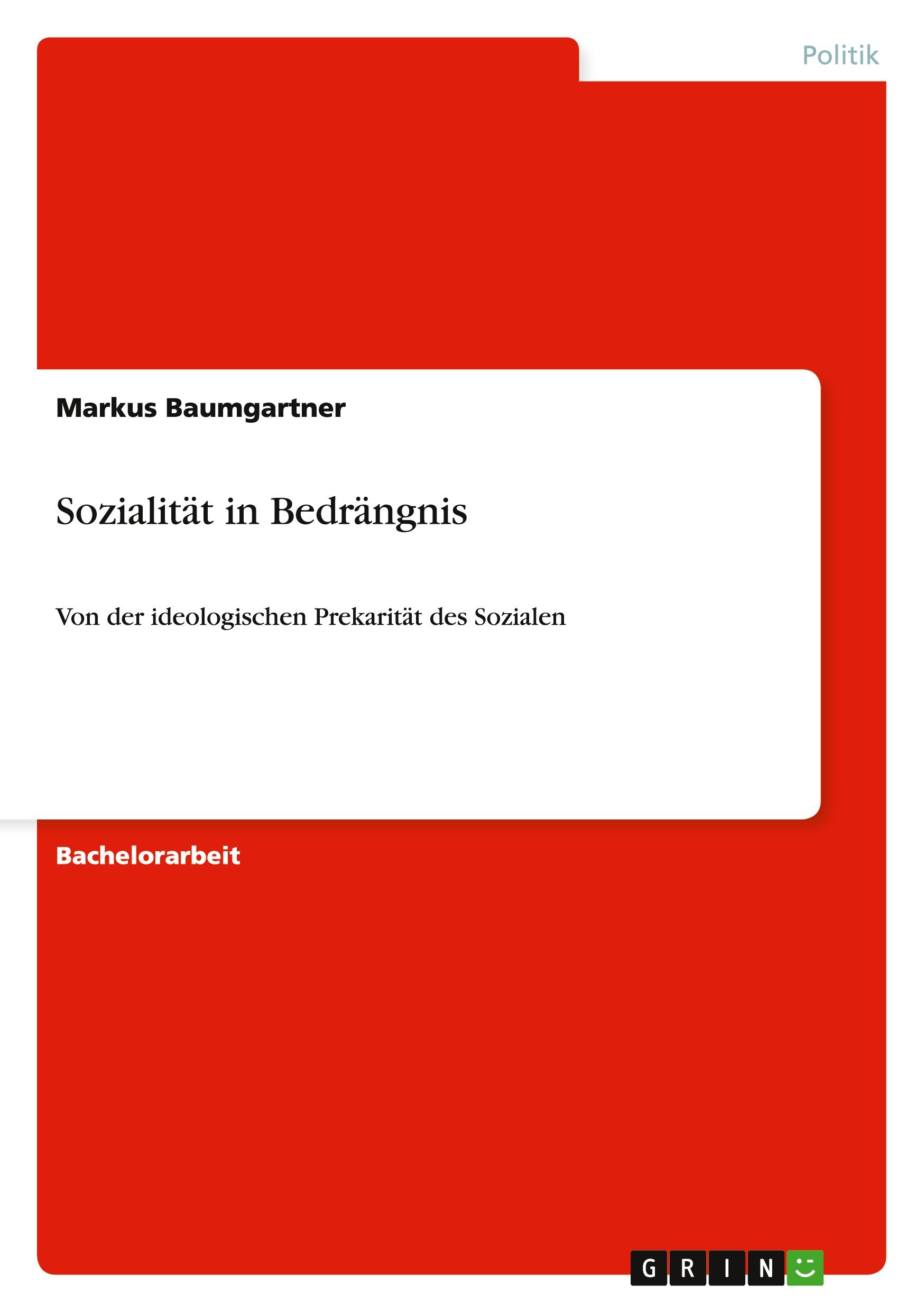 Vorderes Coverbild Sozialität in Bedrängnis
