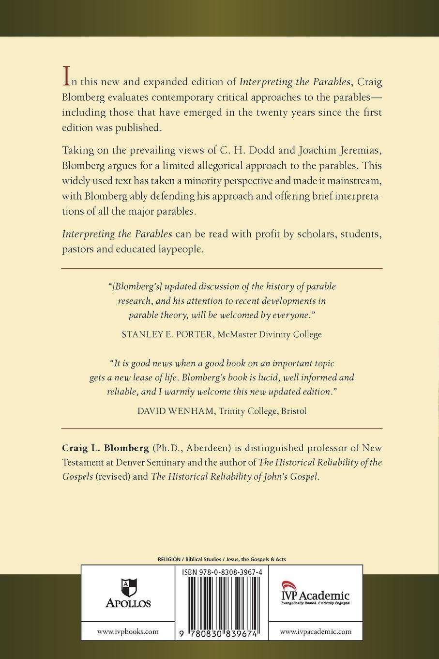 Rückseitencover Interpreting the Parables
