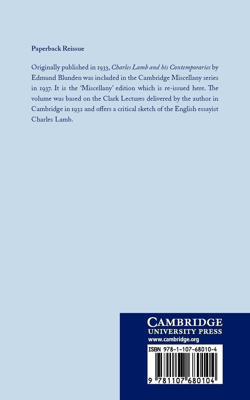 Rückseitencover Charles Lamb and his Contemporaries