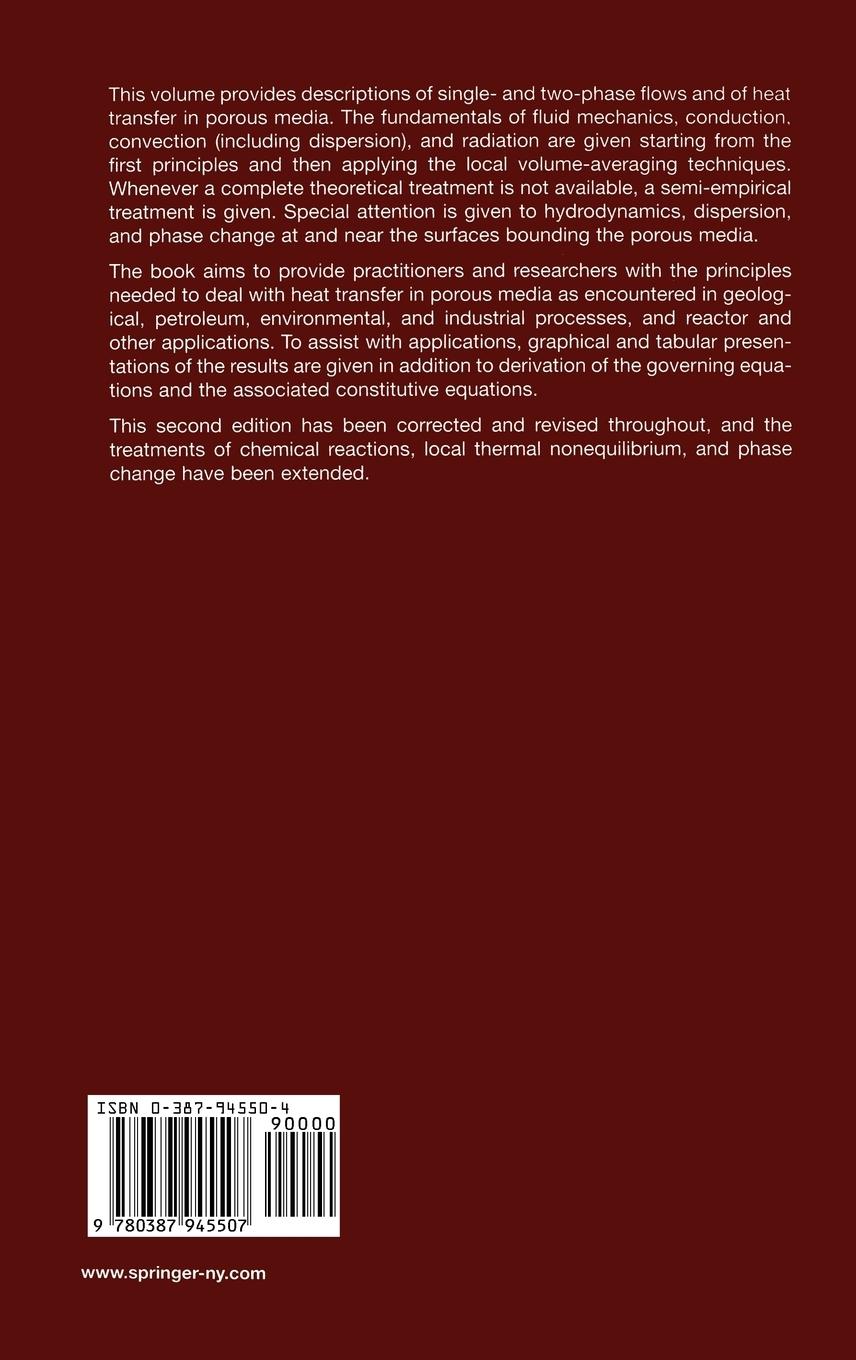 Rückseitencover Principles of Heat Transfer in Porous Media