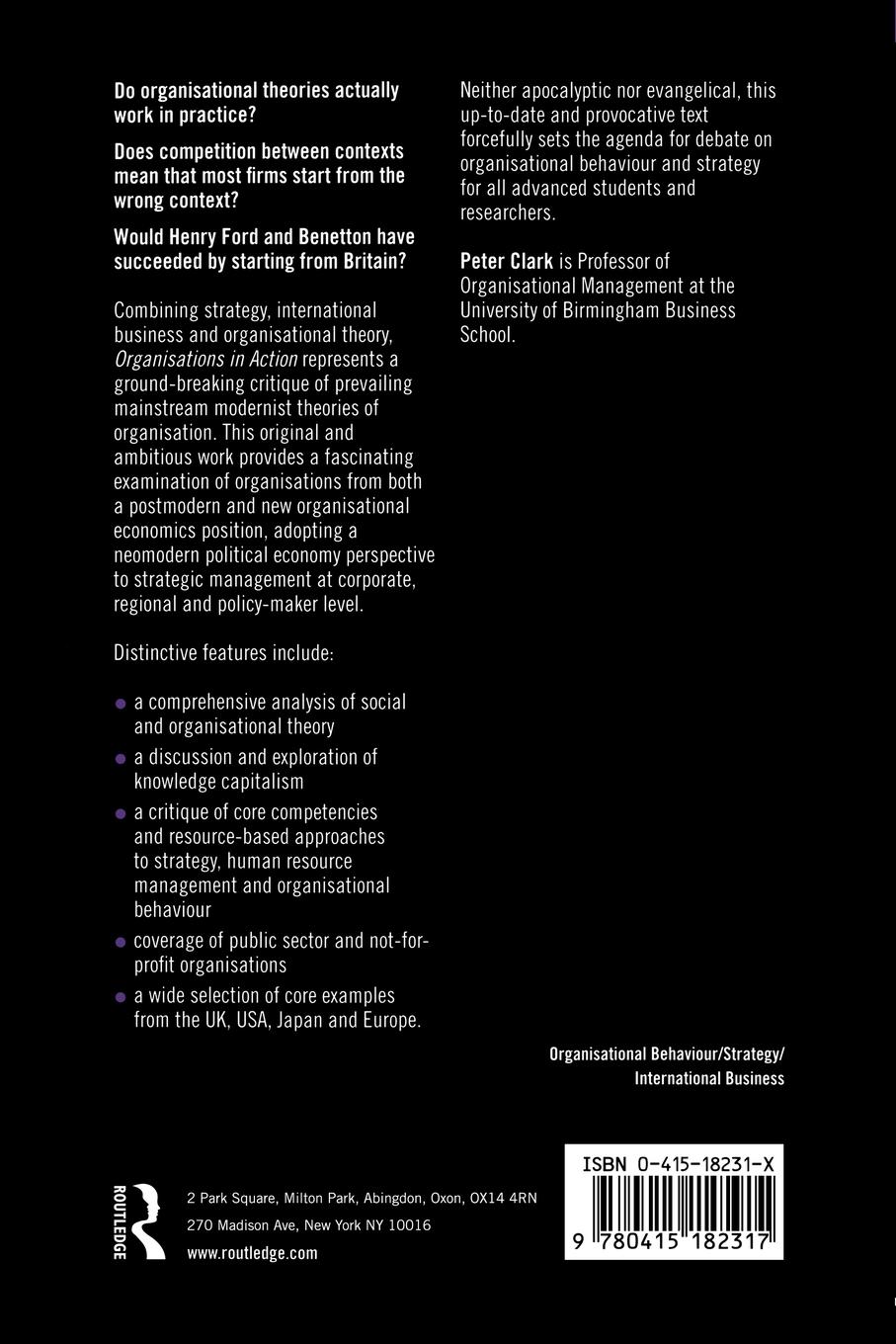 Rückseitencover Organizations in Action