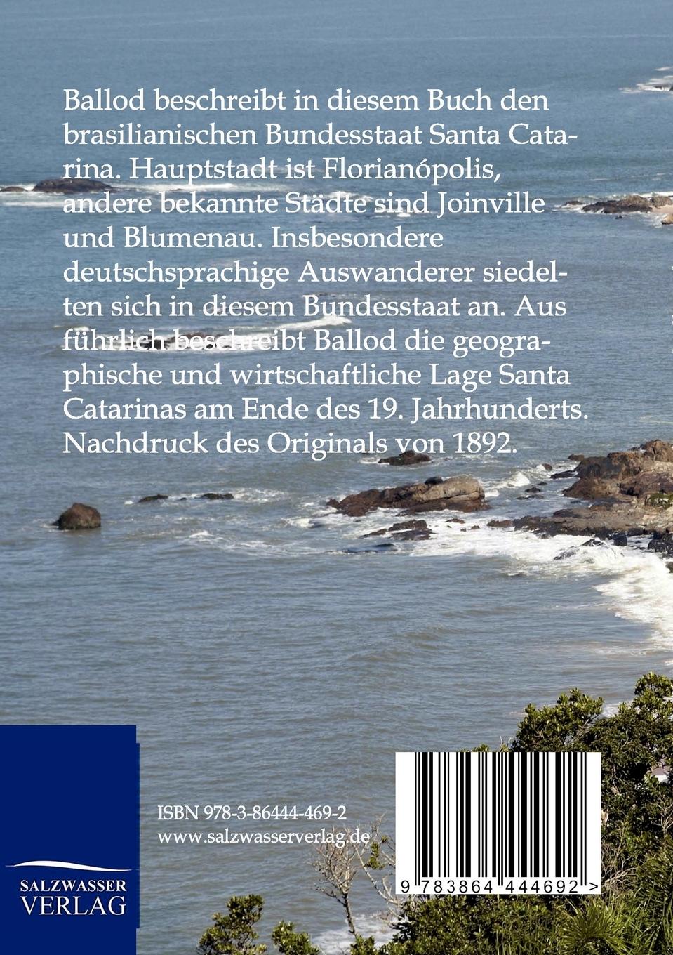 Rückseitencover Der Staat Santa Catharina in Südbrasilien