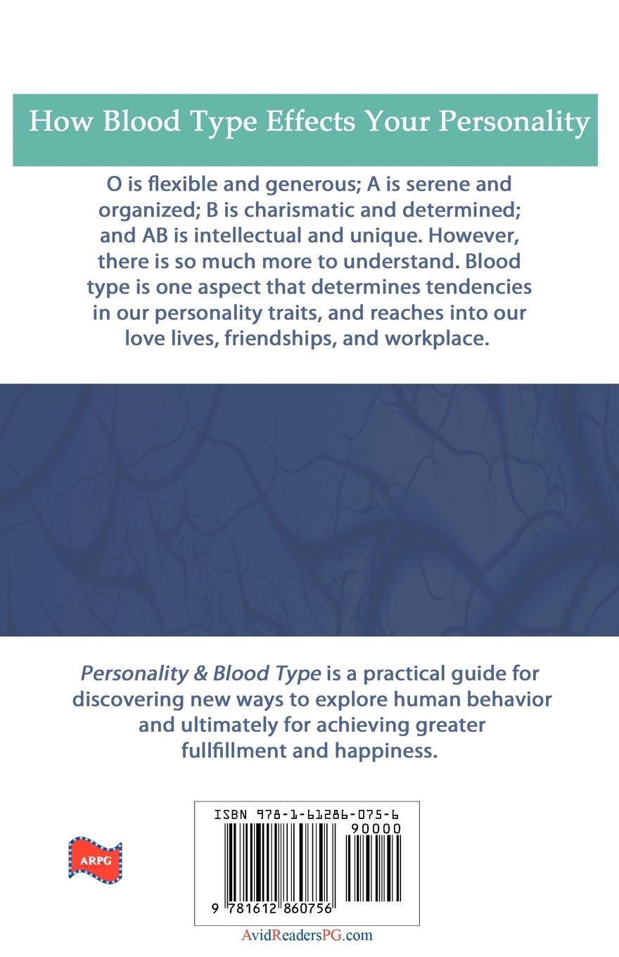 Rückseitencover Personality & Blood Type