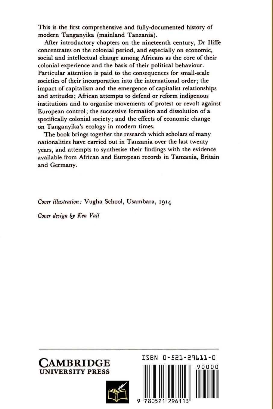 Rückseitencover A Modern History of Tanganyika