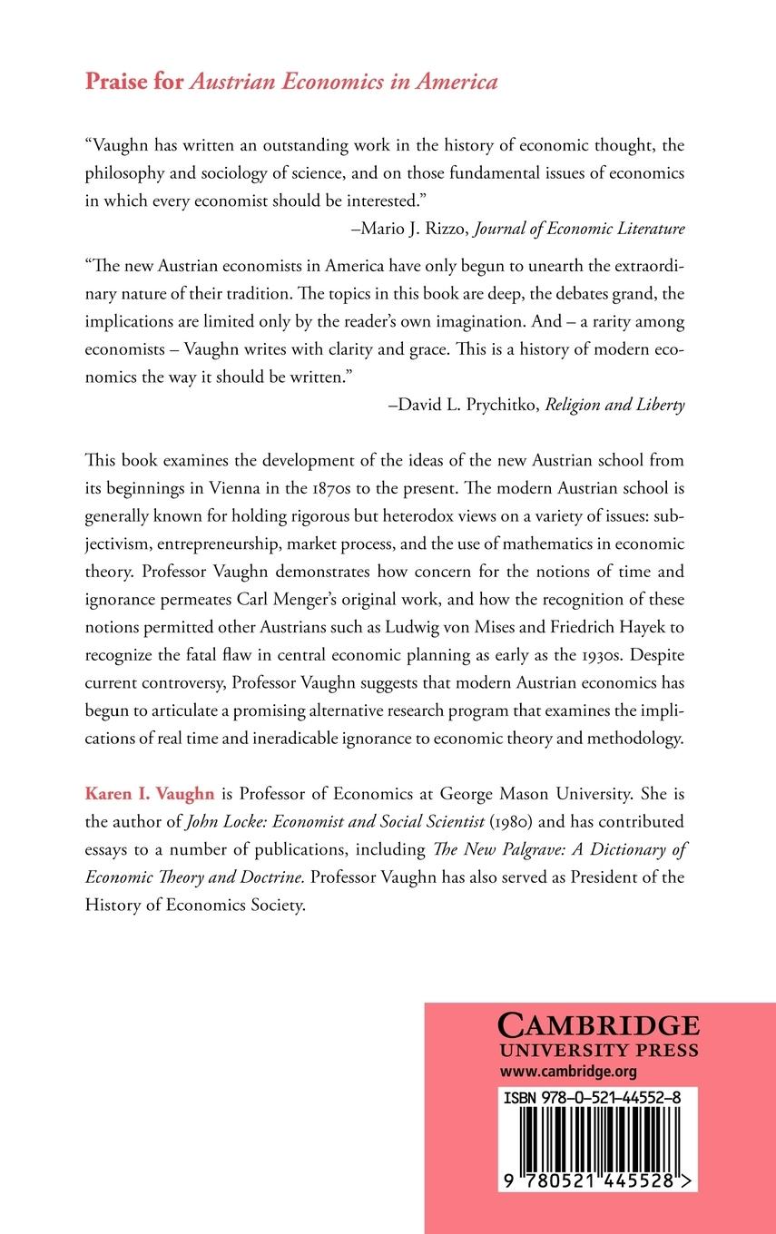 Rückseitencover Austrian Economics in America