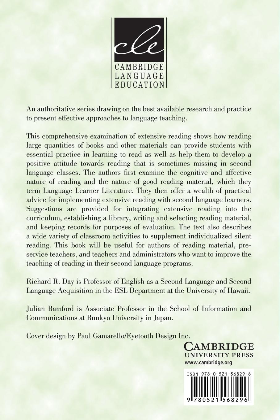 Rückseitencover Extensive Reading in the Second Language Classroom