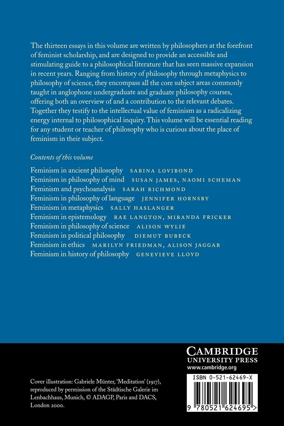 Rückseitencover The Cambridge Companion to Feminism in Philosophy