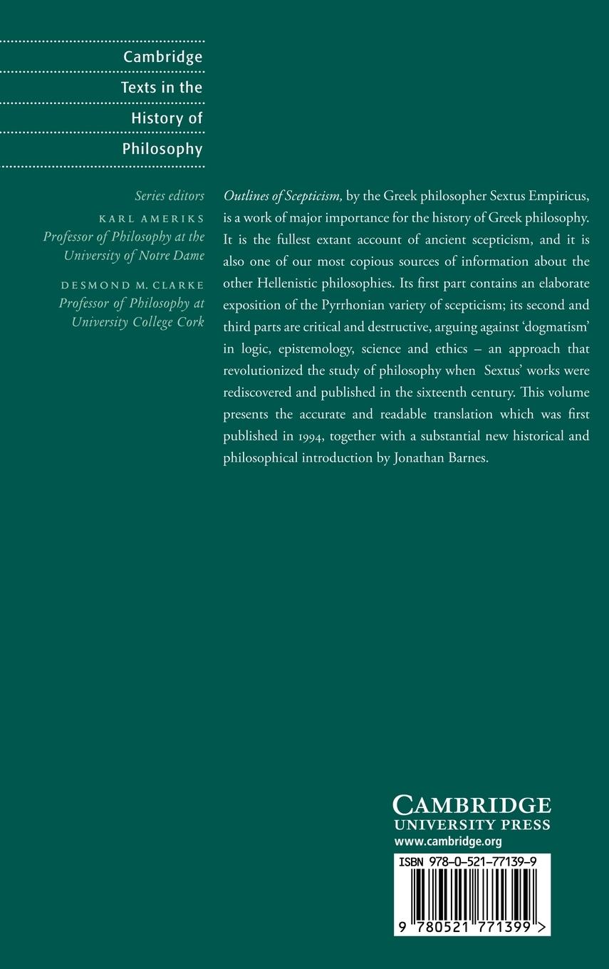 Rückseitencover Outlines of Scepticism