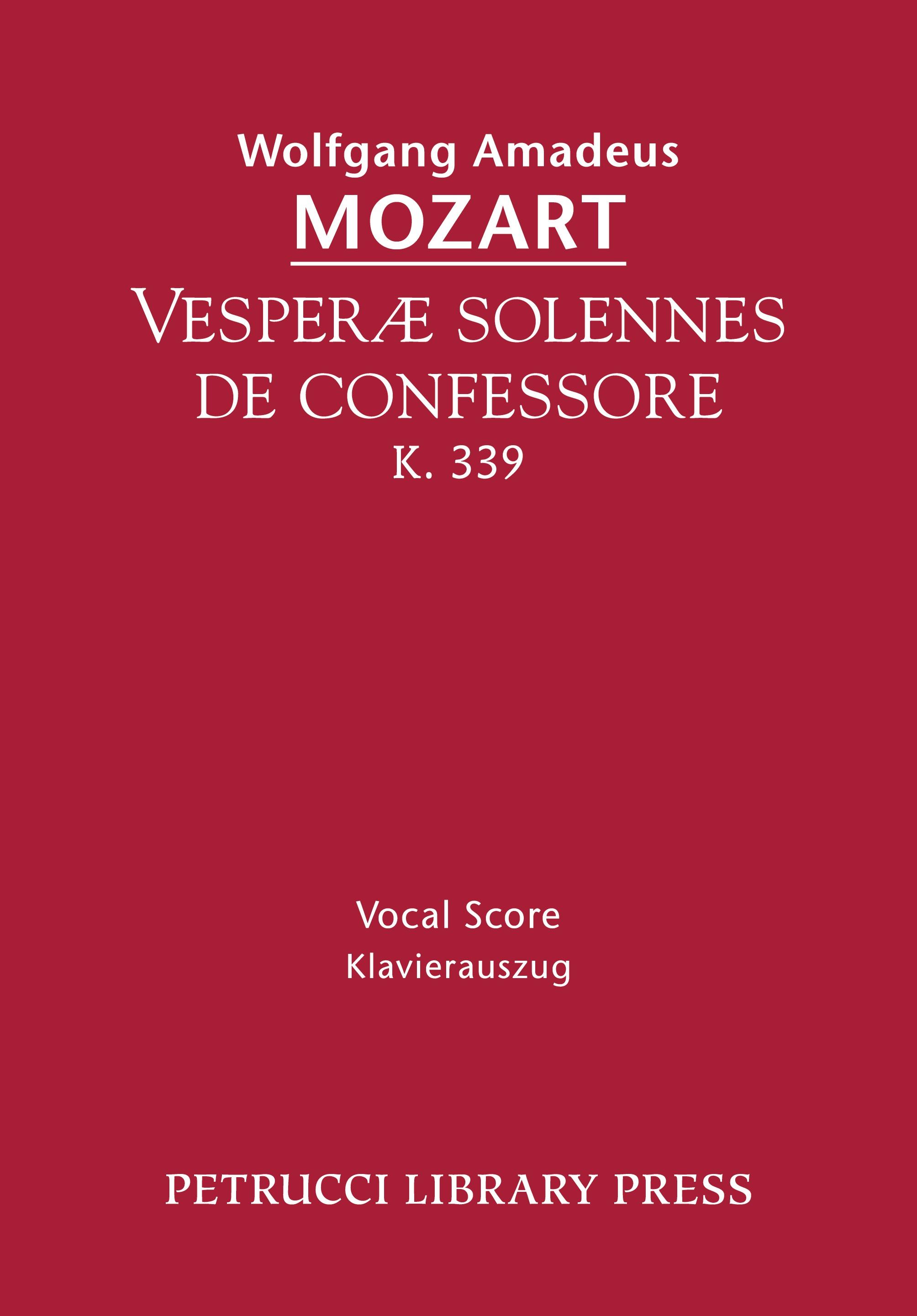 Vorderes Coverbild Vesperae solennes de confessore, K.339
