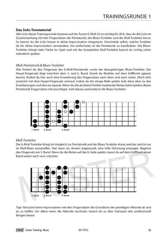 Beispielinhalt (Bild) Guitar Training Blues + CD + DVD