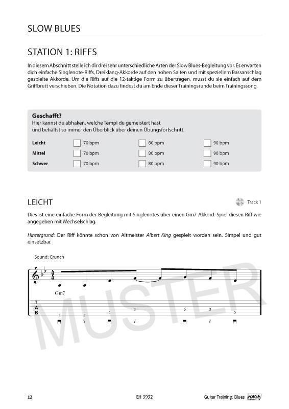 Beispielinhalt (Bild) Guitar Training Blues + CD + DVD