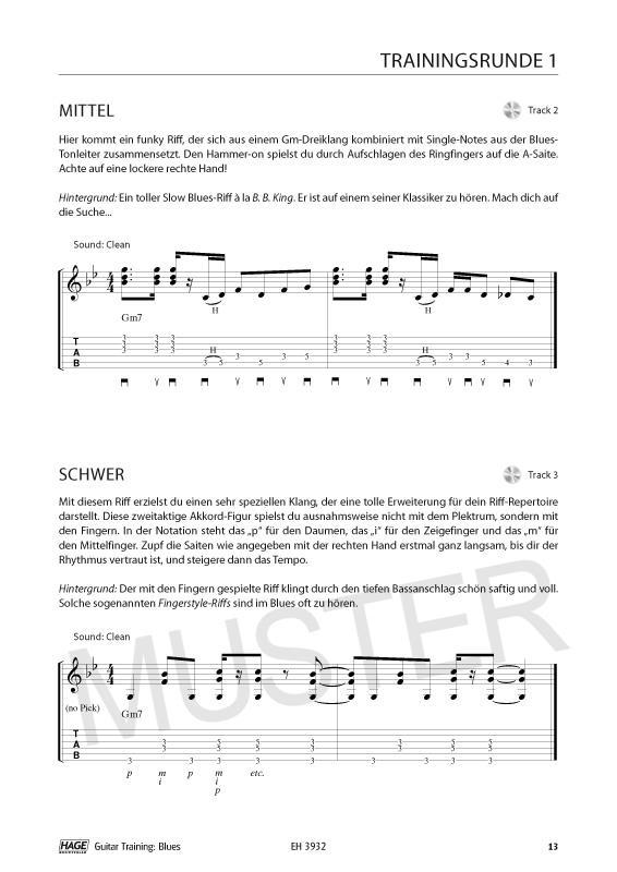 Beispielinhalt (Bild) Guitar Training Blues + CD + DVD