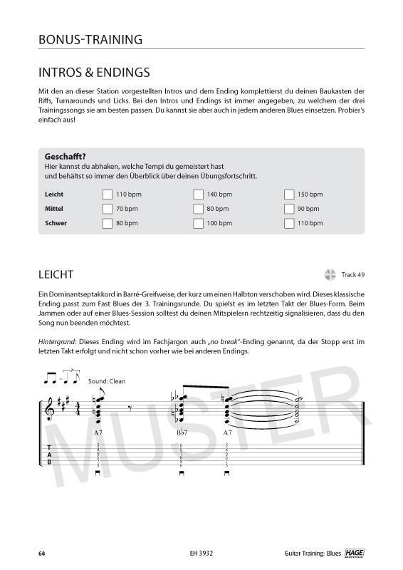 Beispielinhalt (Bild) Guitar Training Blues + CD + DVD