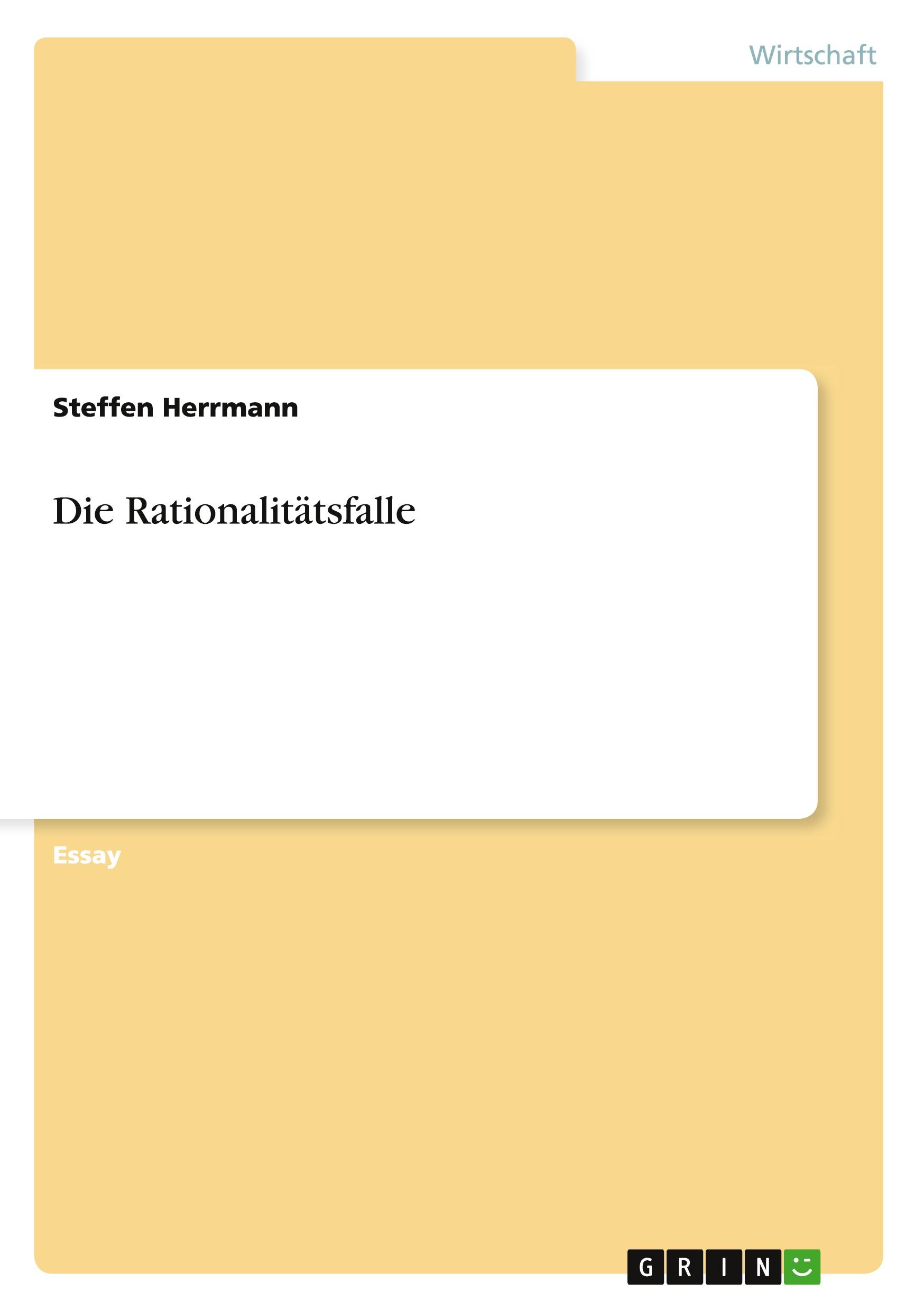 Vorderes Coverbild Die Rationalitätsfalle