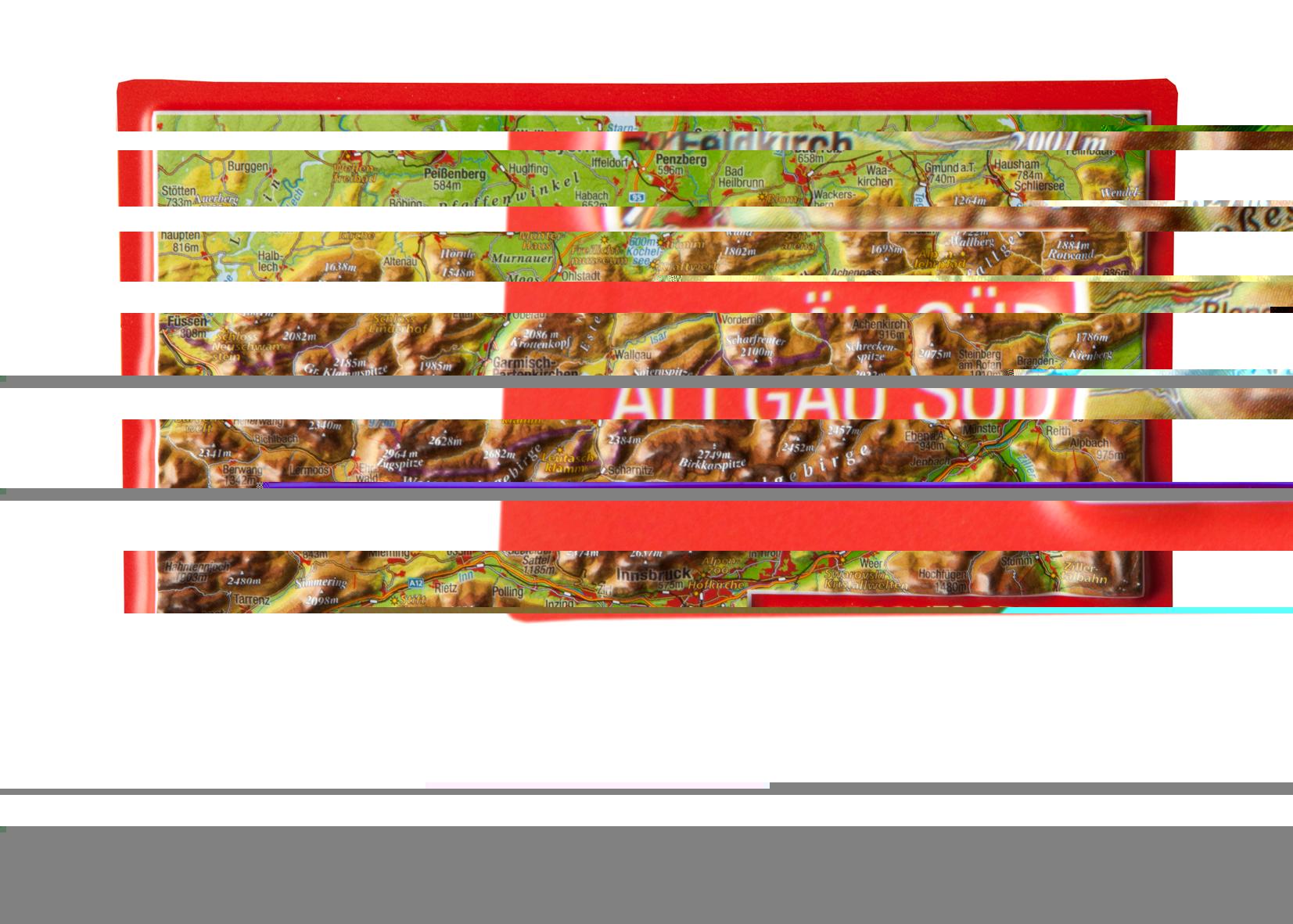 Vorderes Coverbild Reliefpostkarte Bayerisches Oberland