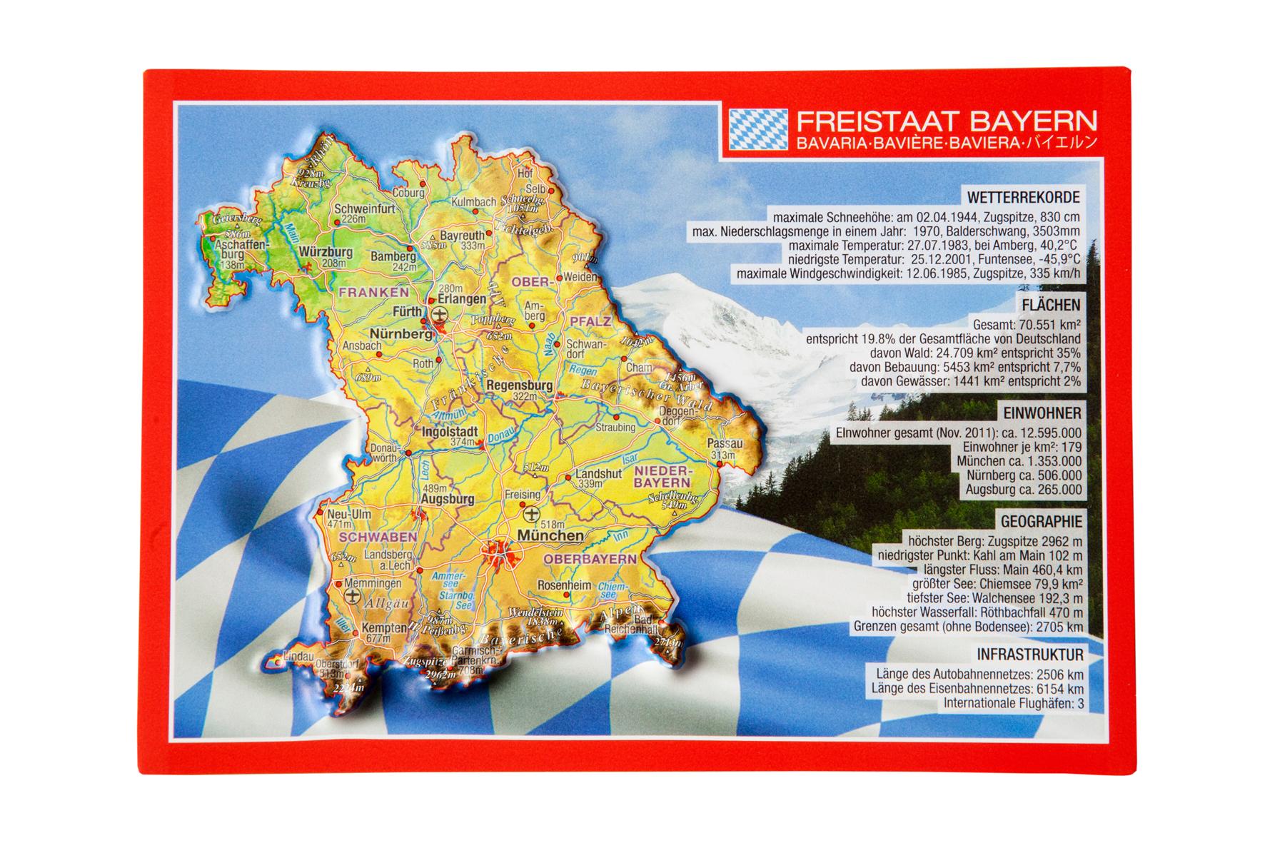 Vorderes Coverbild Reliefpostkarte Bayern