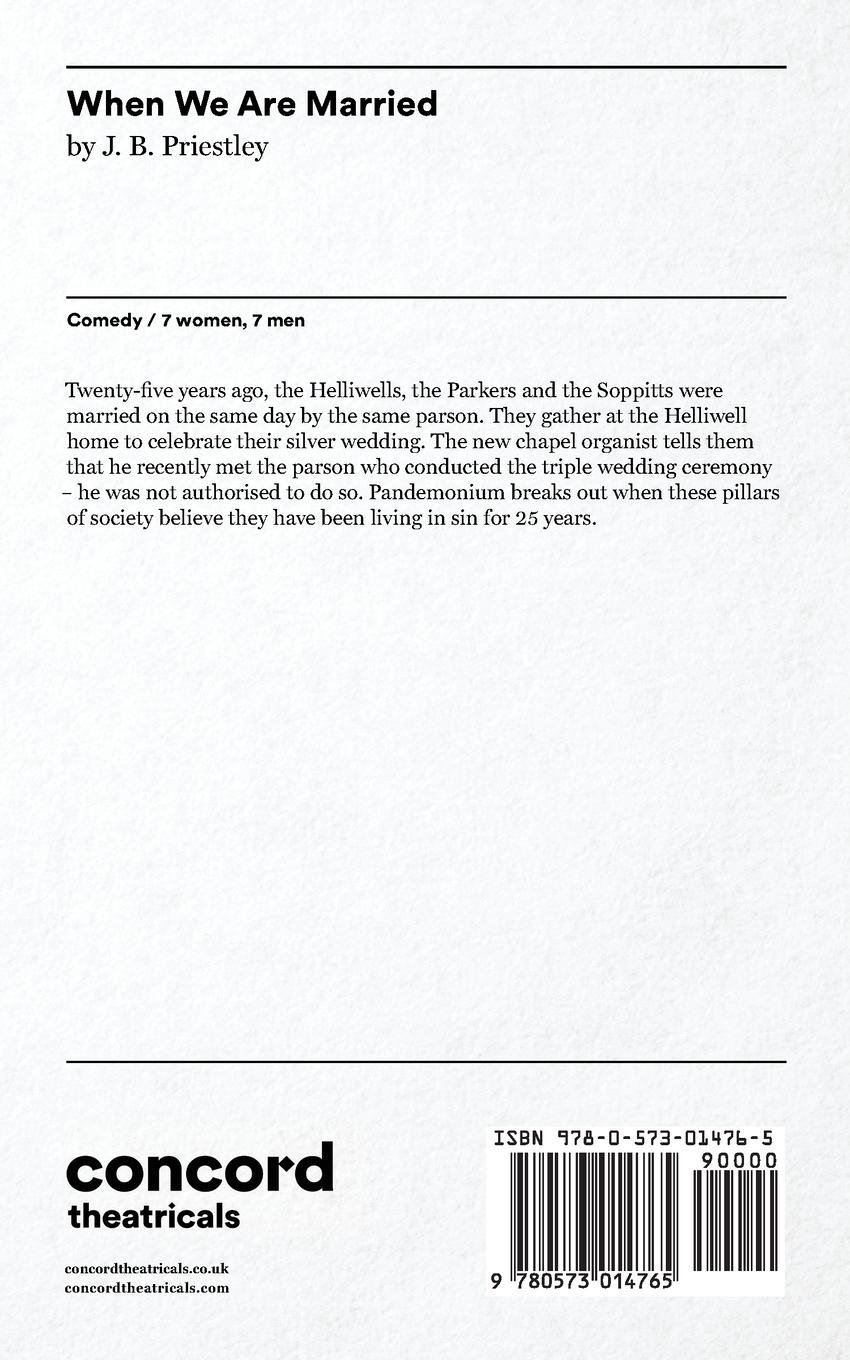 Rückseitencover When We Are Married