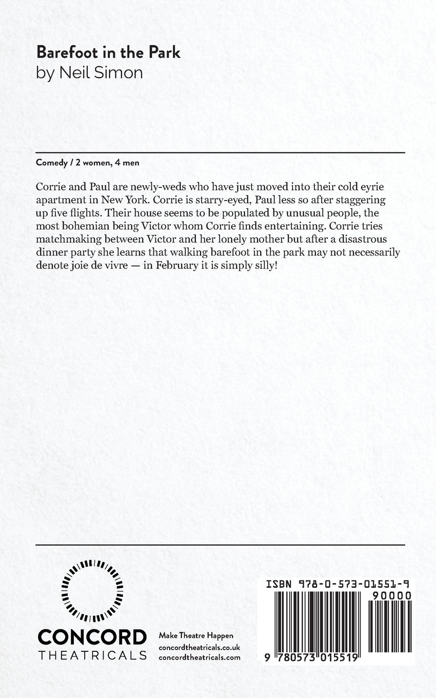 Rückseitencover Barefoot in the Park - A Comedy