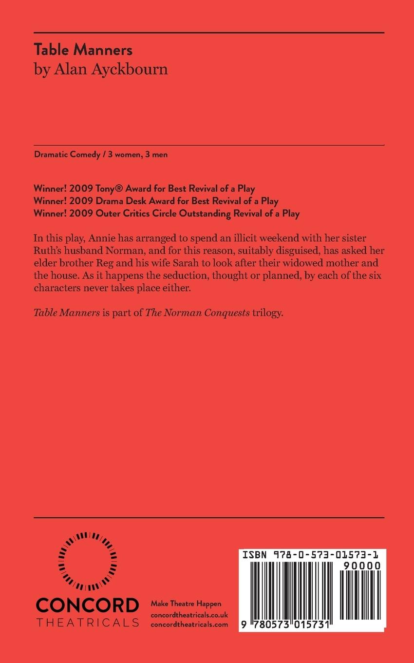 Rückseitencover Table Manners - A Play
